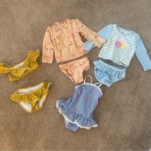 Swim suits for baby toddler girl bundle